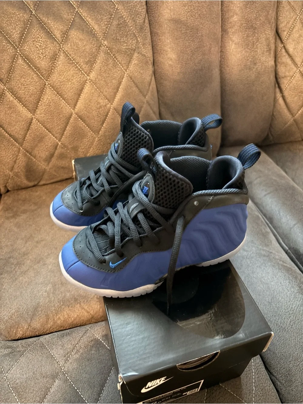 Nike Kids Foamposite One in Royal Blue and Black